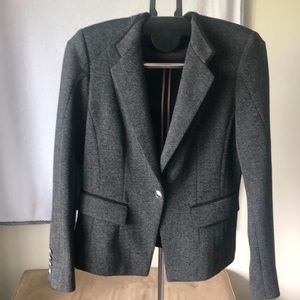 Black and gray patterned jacket w/ silver buttons